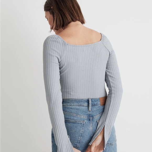 Madewell | NWT Ribbed Square Neck Long Sleeve Tee - Picture 3 of 12